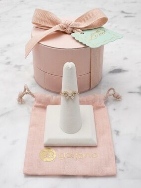 Gorjana Delicate Fancy Bow Ring with CZ Accents size 6